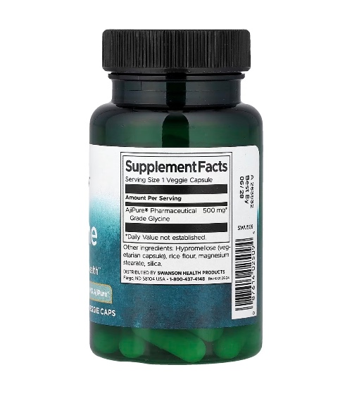 HealthMora-Glycine, 500 mg, 60 Veggie Caps-image-02