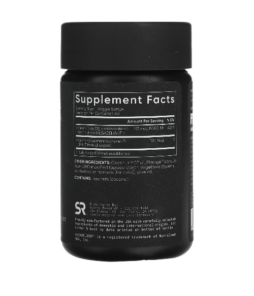 HealthMora-D3 + K2, Plant Based, 125 mcg/100 mcg, 60 Veggie Softgels-image-02