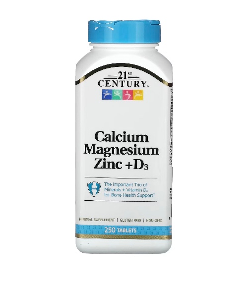 HealthMora-Calcium Magnesium Zinc + D3, 250 Tablets-image-01