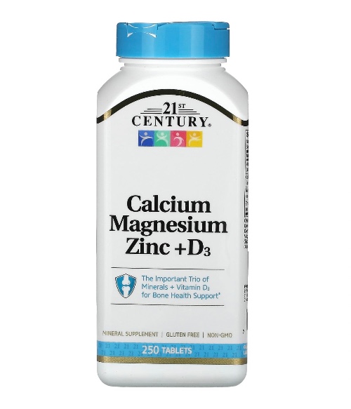 Calcium Magnesium Zinc + D3, 250 Tablets-image