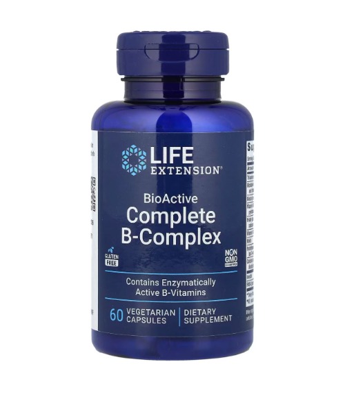 Life Extension, BioActive Complete B-Complex, 60 Vegetarian Capsules-image