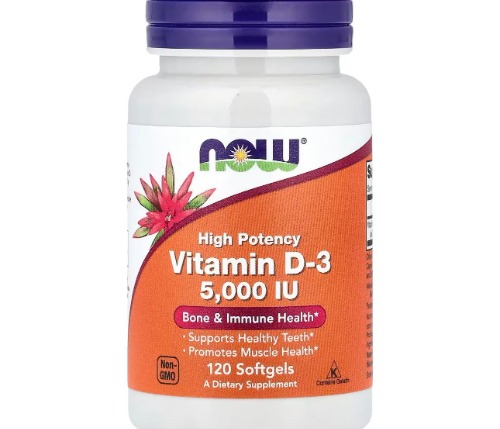 Vitamin D-3, High Potency, 5,000 IU, 120 Softgels-image