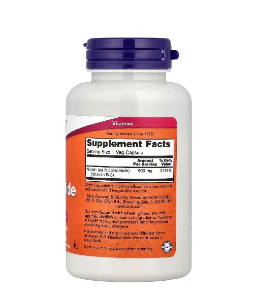 Niacinamide, 500 mg, 100 Veg Capsules-image