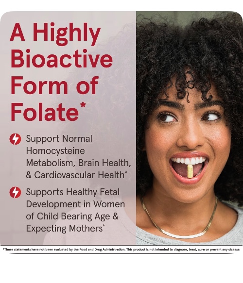 Vegan Methyl Folate, 400 mcg, 60 Veggie Capsules-image